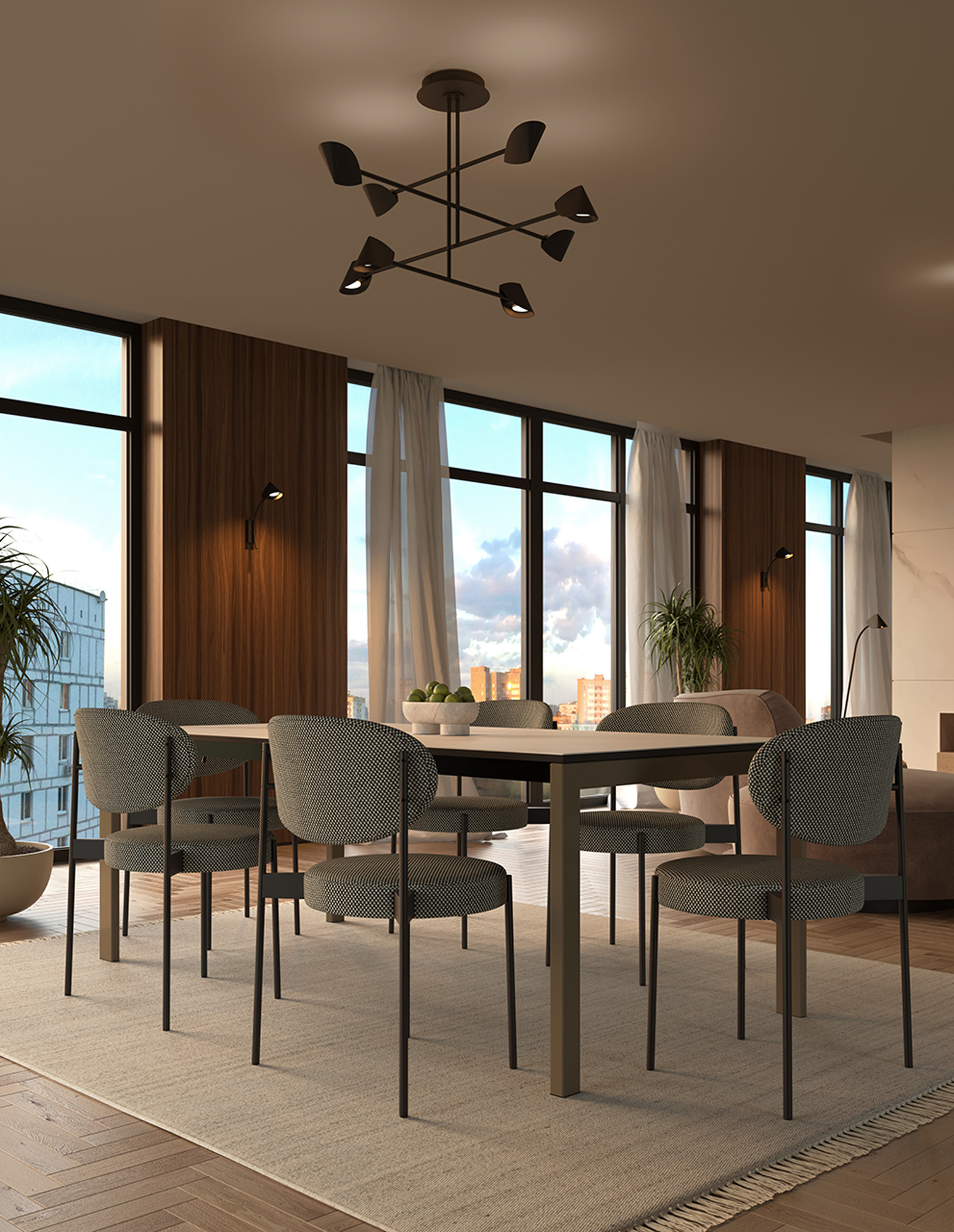 Capuccina Black Ceiling Lights Mantra Semi Flush Fittings